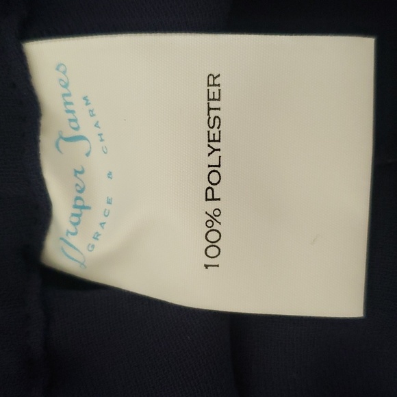 DRAPER JAMES navy blue crepe drawstring crop pants - Picture 8 of 9